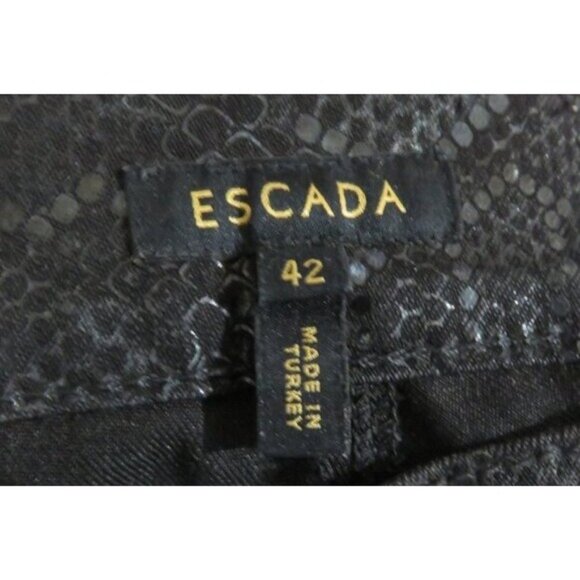 Escada black with silver snake pattern jeans Size 42 US size12 inseam 26 - Picture 7 of 8